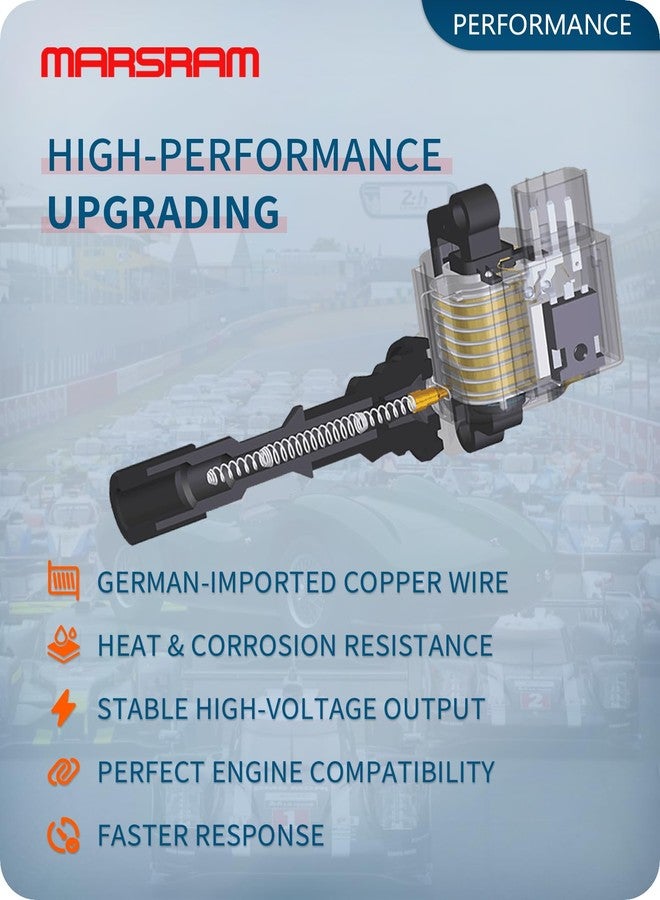 Marsram مجموعة ملفات إشعال Marsram UF549 وشمعات إشعال 9029 (4 قطع) لسيارات نيسان ألتيما، فيرسا، سنترا، كيوب، NV200 موديلات 2007-2012، وإنفينيتي M56، FX50، QX60 موديلات 2013-2015 (بسعة 1.6/1.8/2.0/2.5/5.0/5.6 لتر). - Image 4